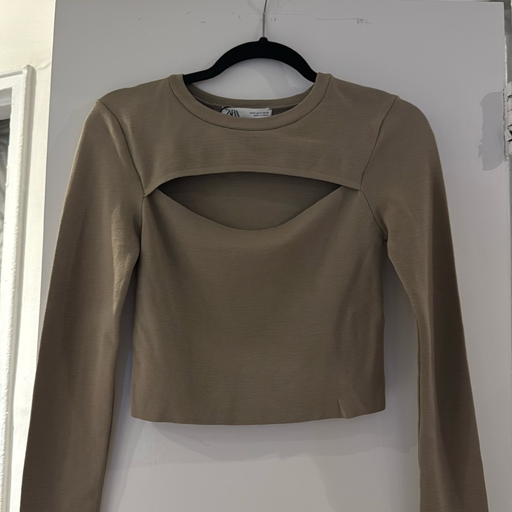 Taupe Zara top NWT